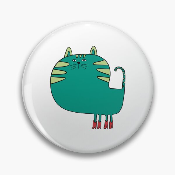 Item preview, Quirky Cat Muffin Cute Chubby Teal Kitten Illustration designed and sold by CoastalCraftArt.