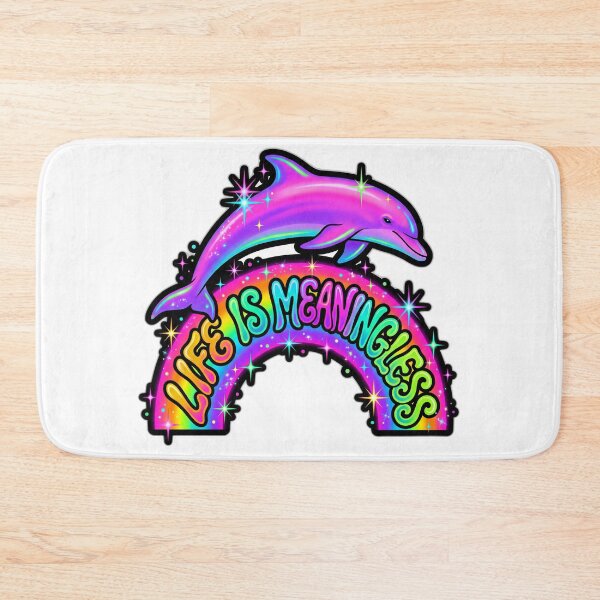 Item preview, Life is Meaningless 90s Rainbow Dolphin Nihilism designed and sold by ryanguas.