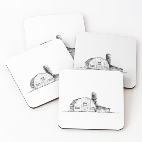 Item preview, Barn line art sketch  designed and sold by midsketcher.