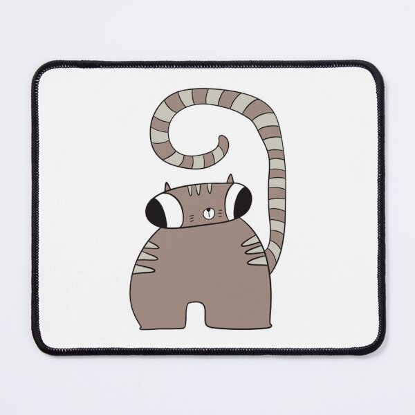 Item preview, Quirky Cat Snag Funny Big Eyes Long Tail Illustration designed and sold by CoastalCraftArt.