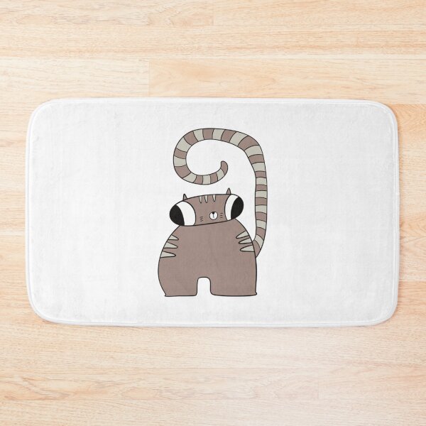 Item preview, Quirky Cat Snag Funny Big Eyes Long Tail Illustration designed and sold by CoastalCraftArt.