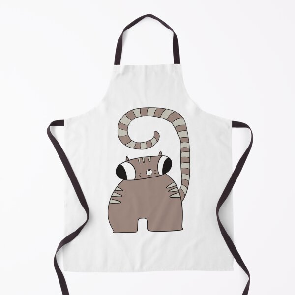 Item preview, Quirky Cat Snag Funny Big Eyes Long Tail Illustration designed and sold by CoastalCraftArt.
