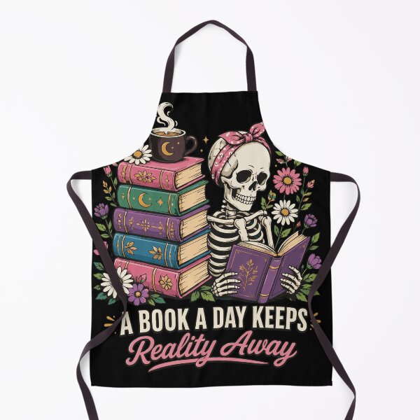 Item preview, A Book a Day Keeps Reality Away – Gothic Skeleton Book Lover Floral Reading Vector Design designed and sold by Huddy-clothes.