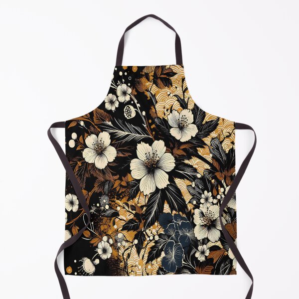 Item preview, Gilded Midnight: Japanese Floral Art with Wave Pattern designed and sold by LiveLearnCreate.