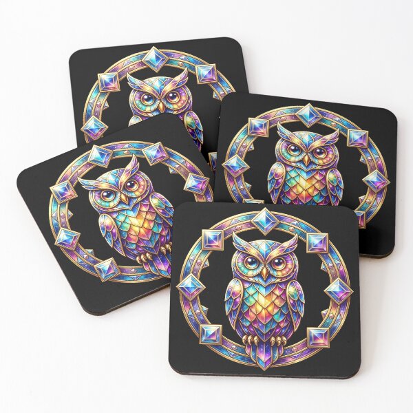 Item preview, Colorful Owl Gem Crystal Fantasy Jewel Art designed and sold by LuisWorks.