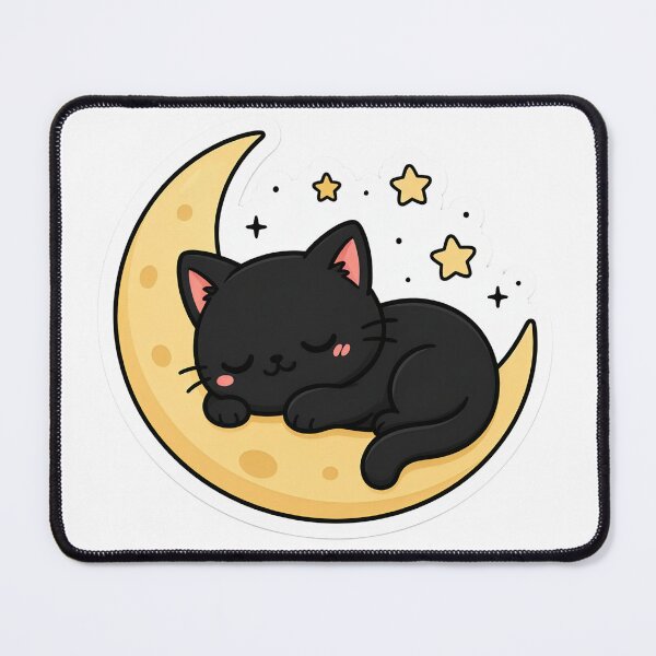 Item preview, ? Moon Nap Cat | Cute Sleeping Black Cat Kawaii Sticker designed and sold by Mohitt09.