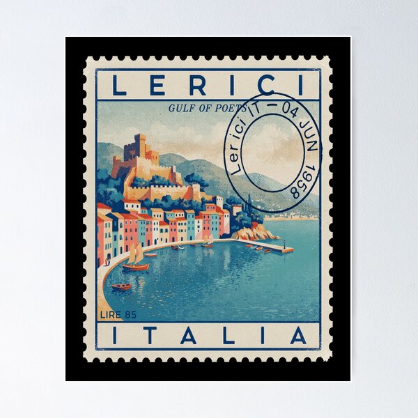 Item preview, Lerici Italy Gulf of Poets Postage Stamp Sticker designed and sold by stickercuffs.