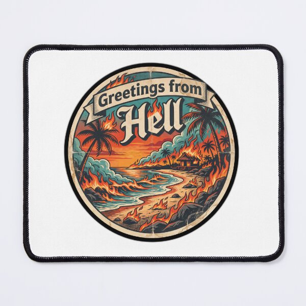 Item preview, Greetings From Hell Vintage Travel Sticker Humor designed and sold by ryanguas.