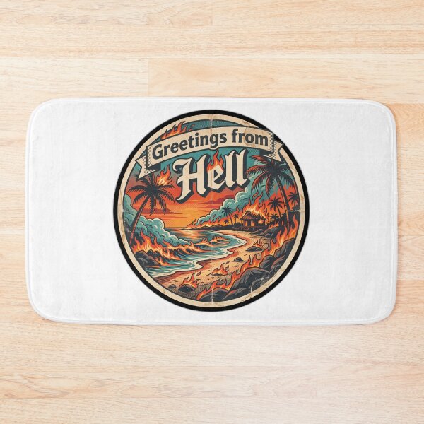Item preview, Greetings From Hell Vintage Travel Sticker Humor designed and sold by ryanguas.