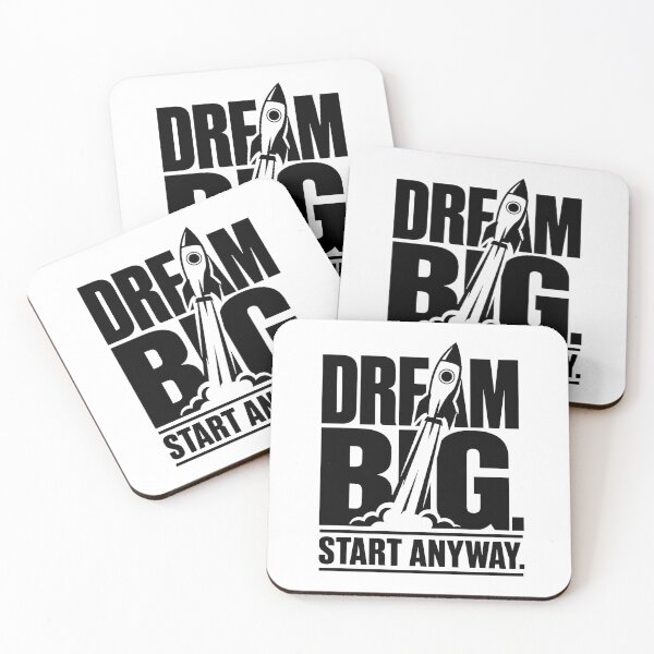 Item preview, Dream Big Start Anyway | Bold Rocket Motivation Typography designed and sold by Lovestickerco.