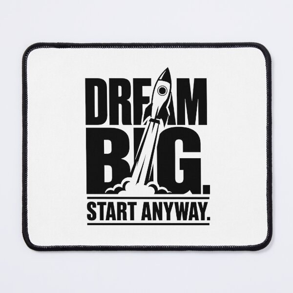 Item preview, Dream Big Start Anyway | Bold Rocket Motivation Typography designed and sold by Lovestickerco.