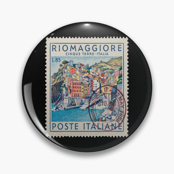 Artikelvorschau, Riomaggiore Italien Cinque Terre Briefmarken-Reiseaufkleber entworfen und verkauft von stickercuffs.