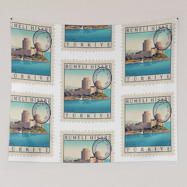 Item preview, Rumeli Hisarı Istanbul Bosphorus Postage Stamp Sticker designed and sold by stickercuffs.