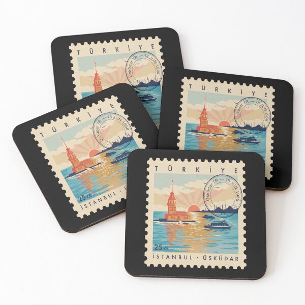 Item preview, Üsküdar Istanbul Bosphorus Postage Stamp Travel Sticker designed and sold by stickercuffs.