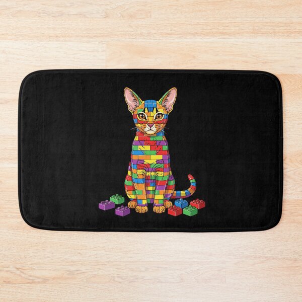 Item preview, Autism Awareness Building Blocks Cat Neurodiversity Feline designed and sold by PopStars1993.