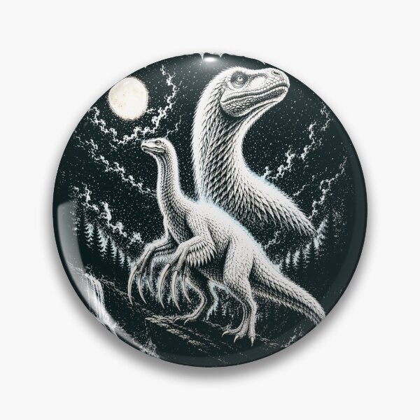 Item preview, Moonlit Therizinosaurus Dinosaur Art Vintage Prehistoric Poster designed and sold by Syrupulse.