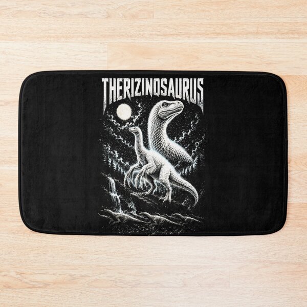 Item preview, Moonlit Therizinosaurus Dinosaur Art Vintage Prehistoric Poster designed and sold by Syrupulse.