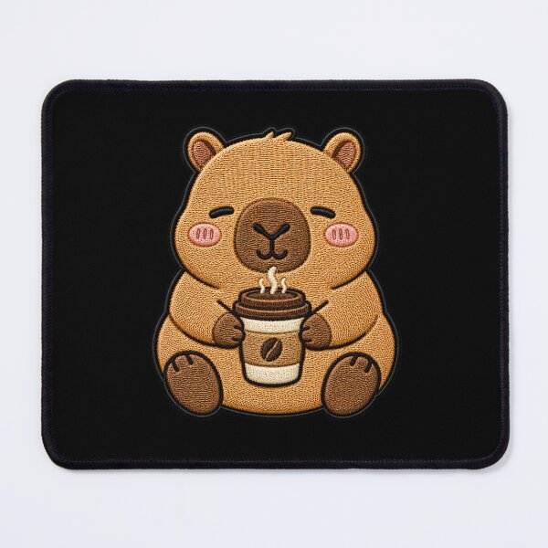 Item preview, Cute Coffee Capybara Embroidery Patch Kawaii Design designed and sold by ColorSplash123.