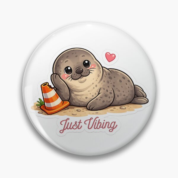 Item preview, Just Vibing cute seal designed and sold by xpressivesoul.