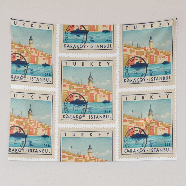 Item preview, Karaköy Istanbul Waterfront Postage Stamp Travel Sticker designed and sold by stickercuffs.