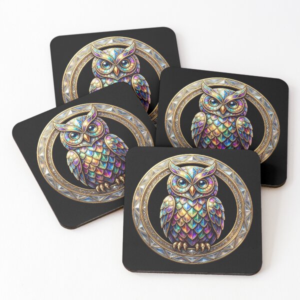 Item preview, Mystic Owl Geometric Frame Crystal Fantasy Art designed and sold by LuisWorks.