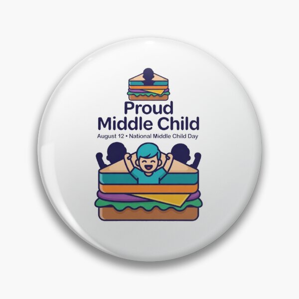 Item preview, Just Right in the Middle – Happy Middle Child Day Funny Typography T-Shirt Design designed and sold by CreativeNest Prints.