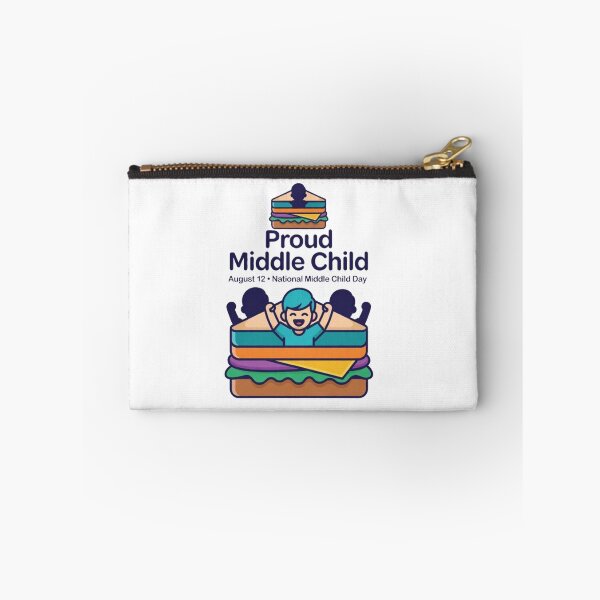 Item preview, Just Right in the Middle – Happy Middle Child Day Funny Typography T-Shirt Design designed and sold by CreativeNest Prints.