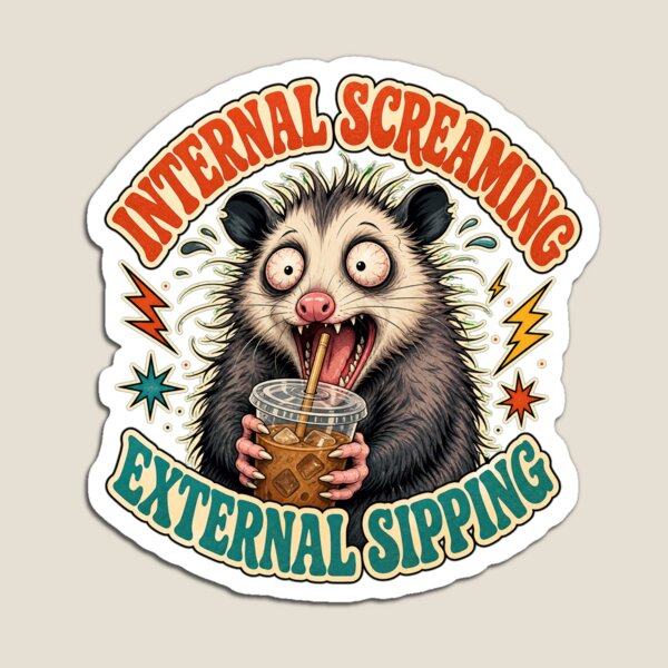 Item preview, Internal Screaming External Sipping Funny Opossum Iced Coffee designed and sold by GraphixKing999.