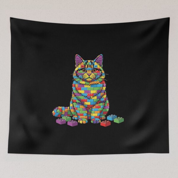 Item preview, Building Block Cat Feline Pet Lover designed and sold by PopStars1993.