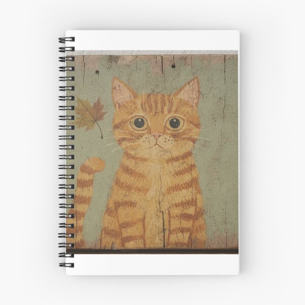 Item preview, Startled Orange Tabby with an Autumn Leaf designed and sold by PictorialWhimsy.