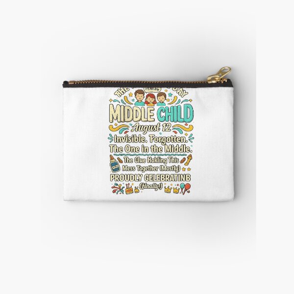 Item preview, Just Right in the Middle – Happy Middle Child Day Funny Typography designed and sold by CreativeNest Prints.