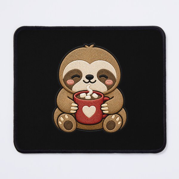 Item preview, Cute Hot Cocoa Sloth Embroidery Patch Kawaii Design designed and sold by ColorSplash123.