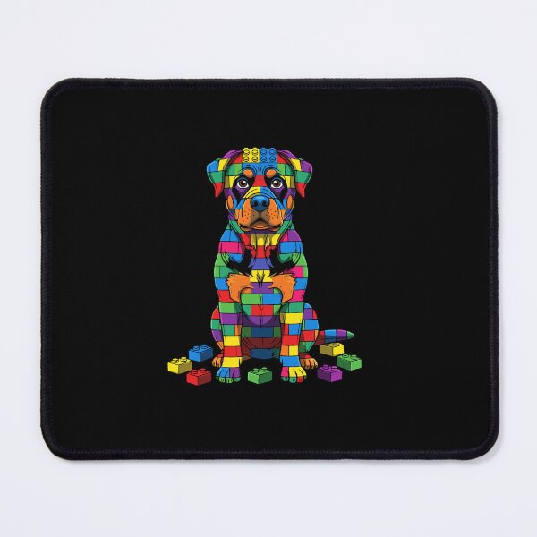 Item preview, Rottweiler Dog Building Blocks Autism Awareness designed and sold by PopStars1993.