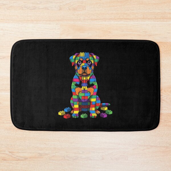 Item preview, Rottweiler Dog Building Blocks Autism Awareness designed and sold by PopStars1993.