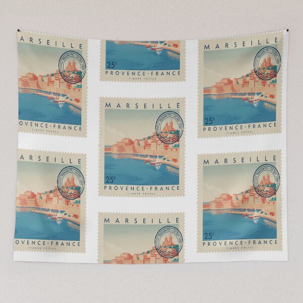 Item preview, Marseille France Provence Coast Postage Stamp Travel Sticker designed and sold by stickercuffs.