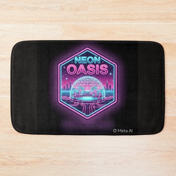 Item preview, Neon Oasis Retro Futuristic Dome Sticker designed and sold by Neo Tokio.