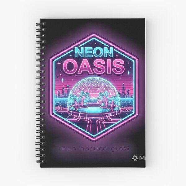 Item preview, Neon Oasis Retro Futuristic Dome Sticker designed and sold by Neo Tokio.