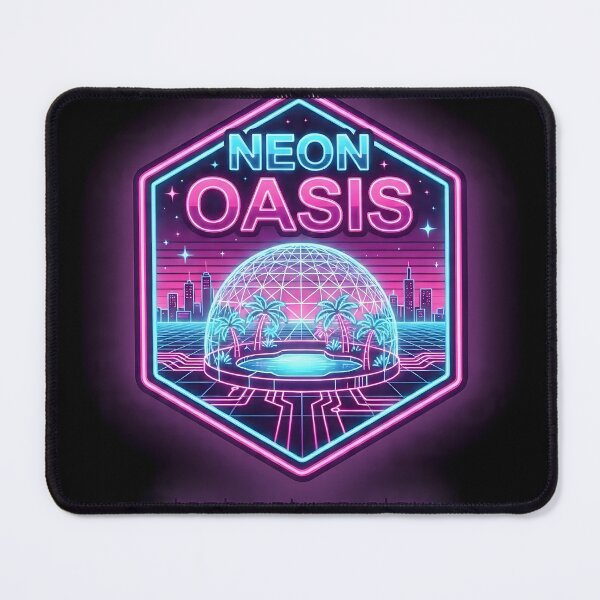 Item preview, Neon Oasis Retro Futuristic Dome Sticker designed and sold by Neo Tokio.