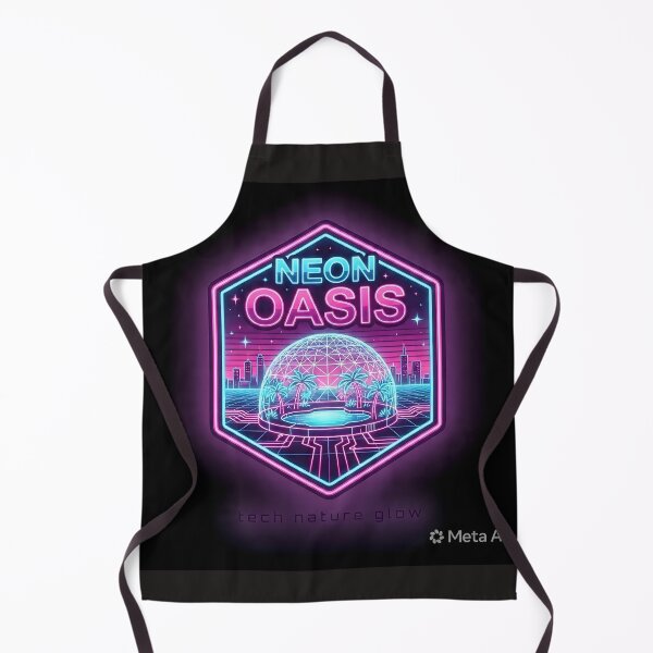 Item preview, Neon Oasis Retro Futuristic Dome Sticker designed and sold by Neo Tokio.
