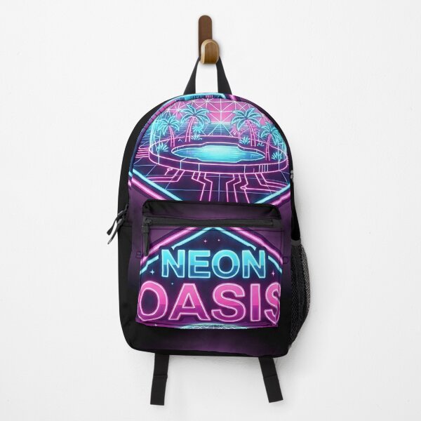 Item preview, Neon Oasis Retro Futuristic Dome Sticker designed and sold by Neo Tokio.
