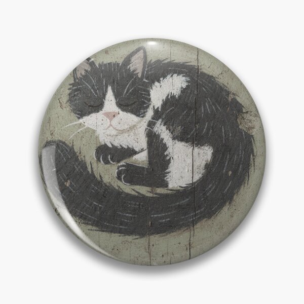 Item preview, Sleepy Tuxedo Cat Curled Like a Comma designed and sold by PictorialWhimsy.