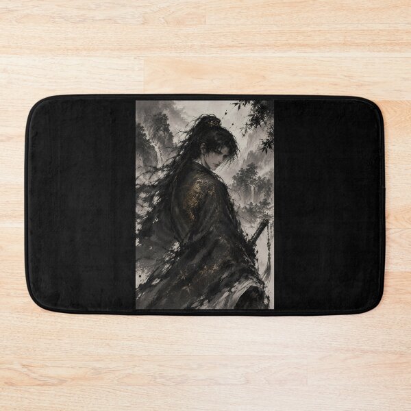 Item preview, Wandering Wuxia Swordsman | Chinese Ink Wash Warrior Art designed and sold by ManJiangHong.