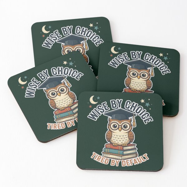 Item preview, Wise By Choice Tired By Default Funny Owl Student Back To School Bookworm T-Shirt designed and sold by HopeAndHustle.