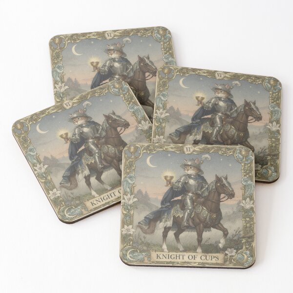 Item preview, Knight of Cups - Tarot Cat designed and sold by PictorialWhimsy.