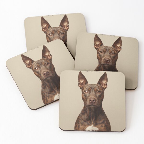 Item preview, "Pitbull Basenji Mix Portrait Love Quote" designed and sold by WaggingTailsCo.