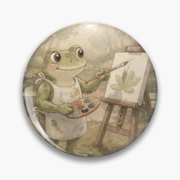 Item preview, Frog Painter at a Tiny Easel designed and sold by PictorialWhimsy.