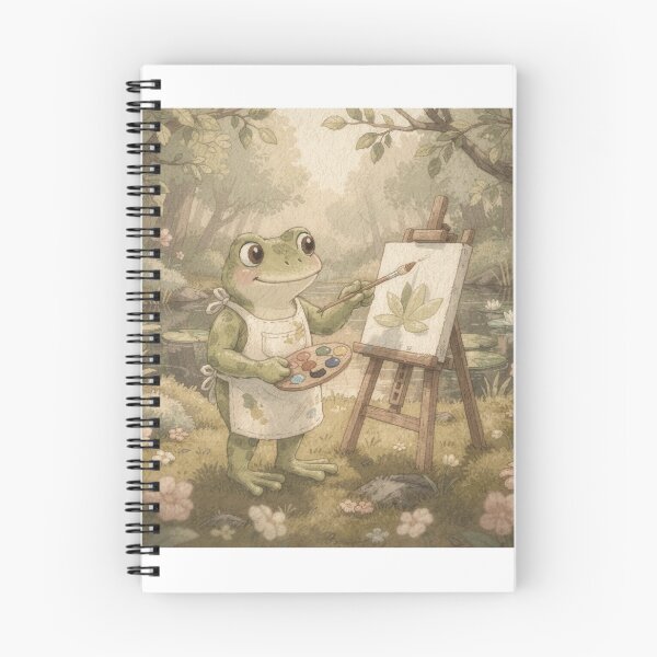 Item preview, Frog Painter at a Tiny Easel designed and sold by PictorialWhimsy.