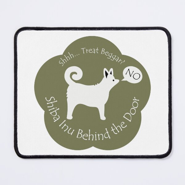 Item preview, Funny Shiba Inu Treat Beggar Behind the Door Khaki Base designed and sold by Na7nasColorShop.