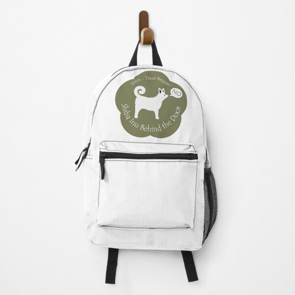 Item preview, Funny Shiba Inu Treat Beggar Behind the Door Khaki Base designed and sold by Na7nasColorShop.