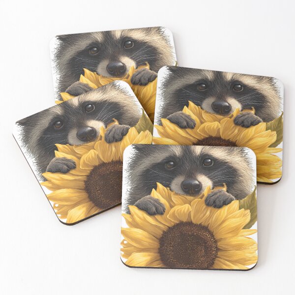 Item preview, Raccoon Sunflower Peek designed and sold by pumsquare.